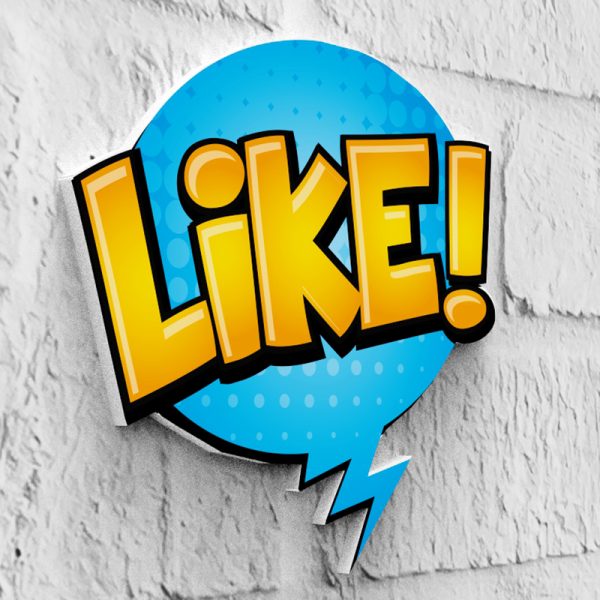 Expresiones pop art retroiluminadas – LIKE!