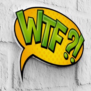 Expresiones pop art retroiluminadas – WTF!?