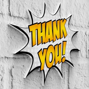 Expresiones pop art retroiluminadas – THANK YOU!