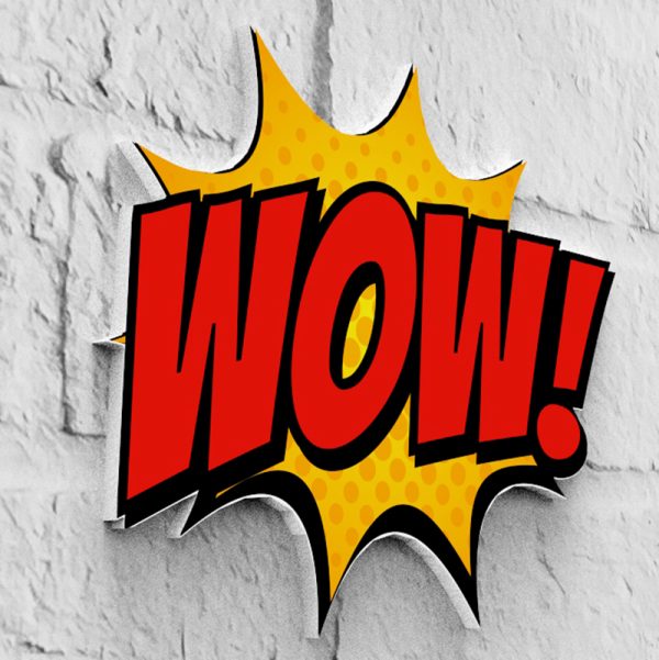 Expresiones pop art retroiluminadas – WOW!