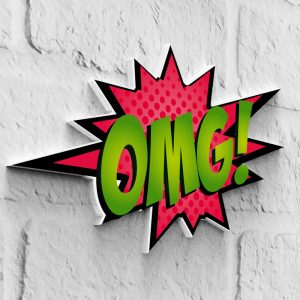 Expresiones pop art retroiluminadas – OMG!
